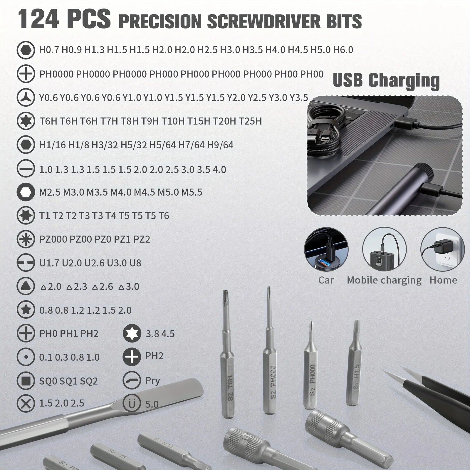 138 in 1 Precision Electric Screwdriver Set High Torque with LED Light Strong Magnetic Phillips Torx Screw Driver Bits for DIY