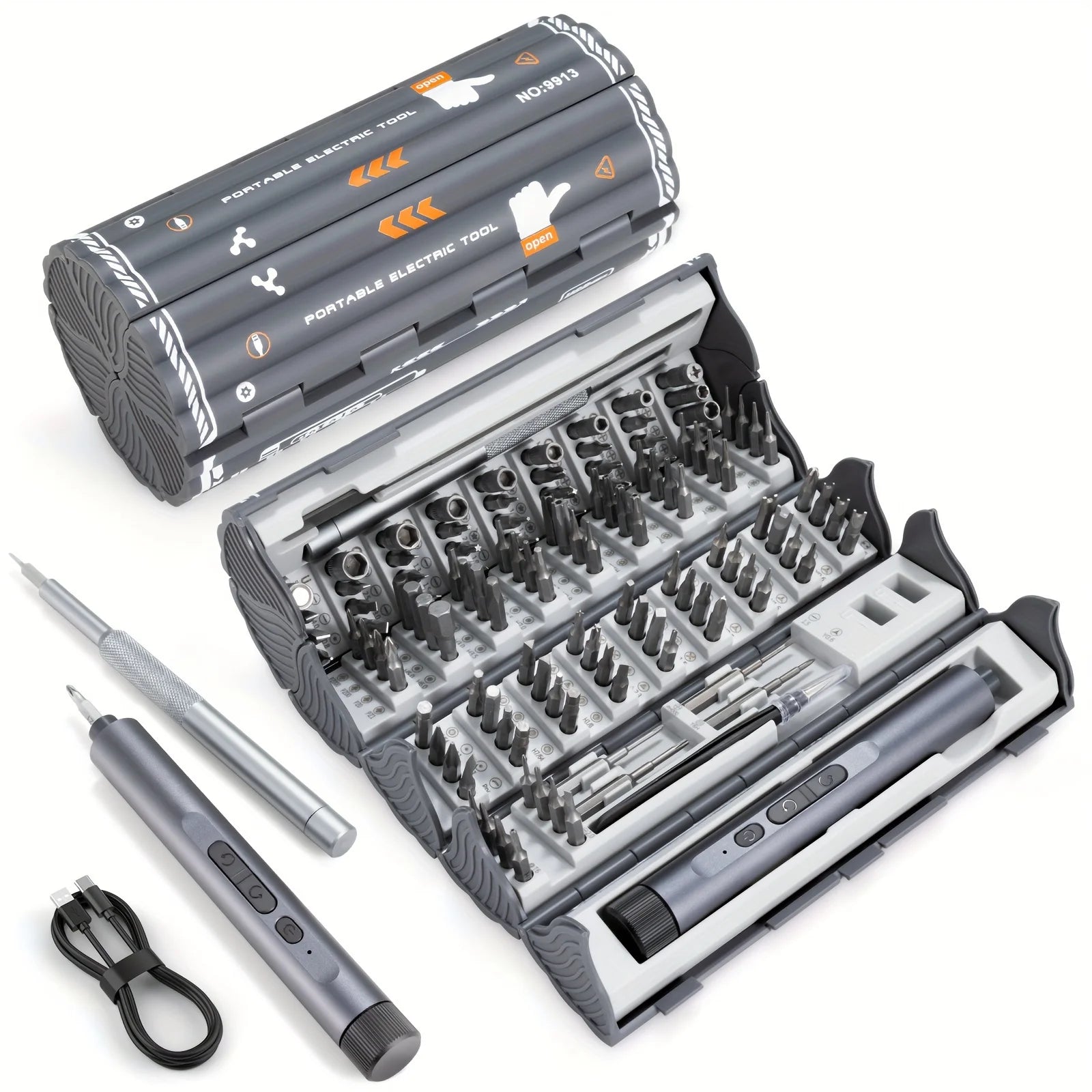 138 in 1 Precision Electric Screwdriver Set High Torque with LED Light Strong Magnetic Phillips Torx Screw Driver Bits for DIY