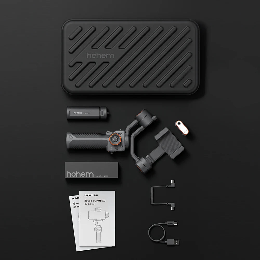 Hohem Isteady M6 3-Axis Handheld Gimbal Stabilizer Selfie Tripod for Smartphone with AI Magnetic Fill Light Video Lighting