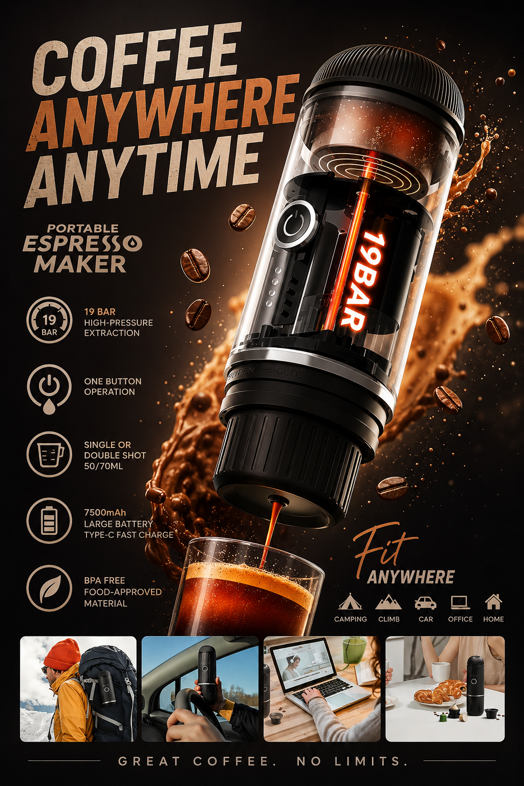 Portable espresso/coffee maker