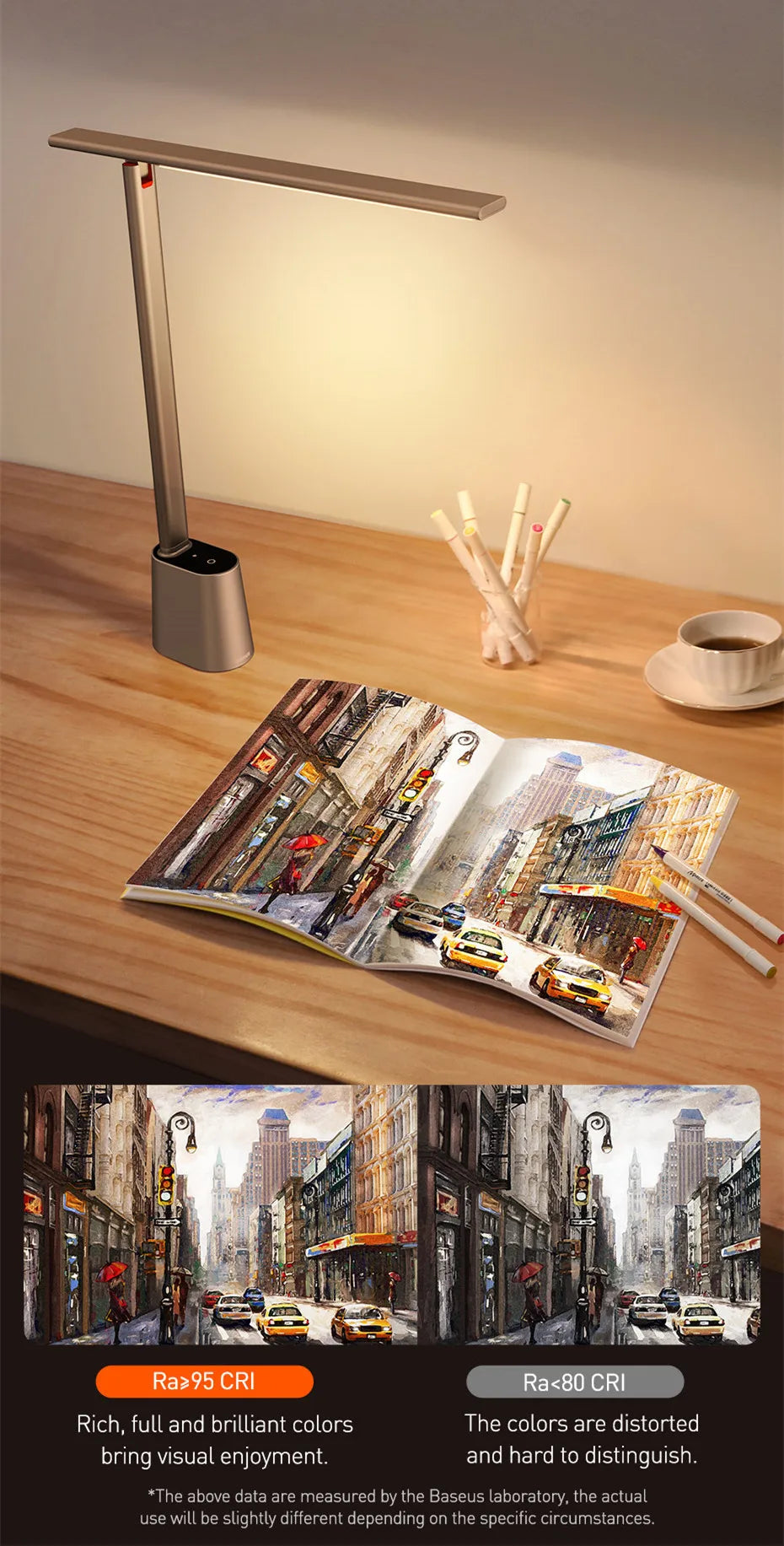 Smart adaptive brightness bedside read lamp