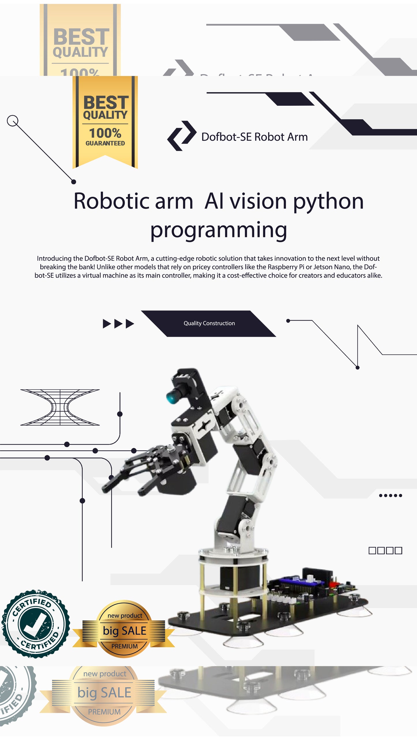 Robotic arm AI vision python programming