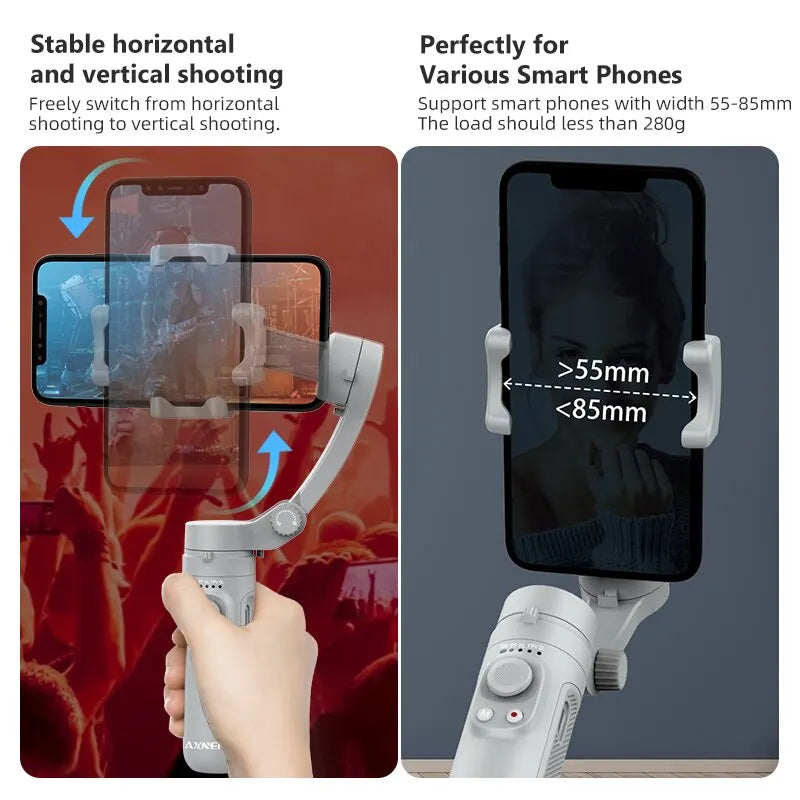 Foldable 3-Axis Smartphone Gimbal: Ultimate Stability for Vloggers