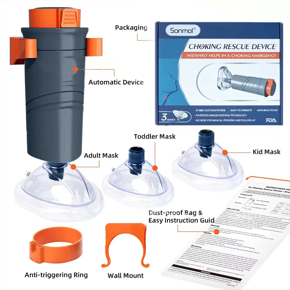 Auto CPR first aid choking device