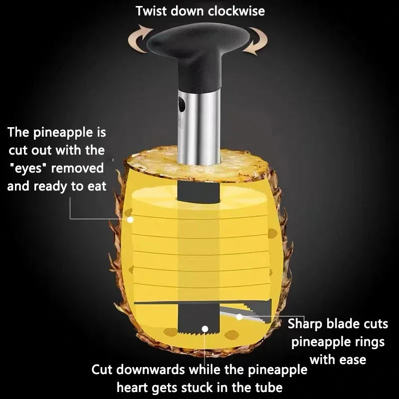 Pineapple slicer peeler cutter