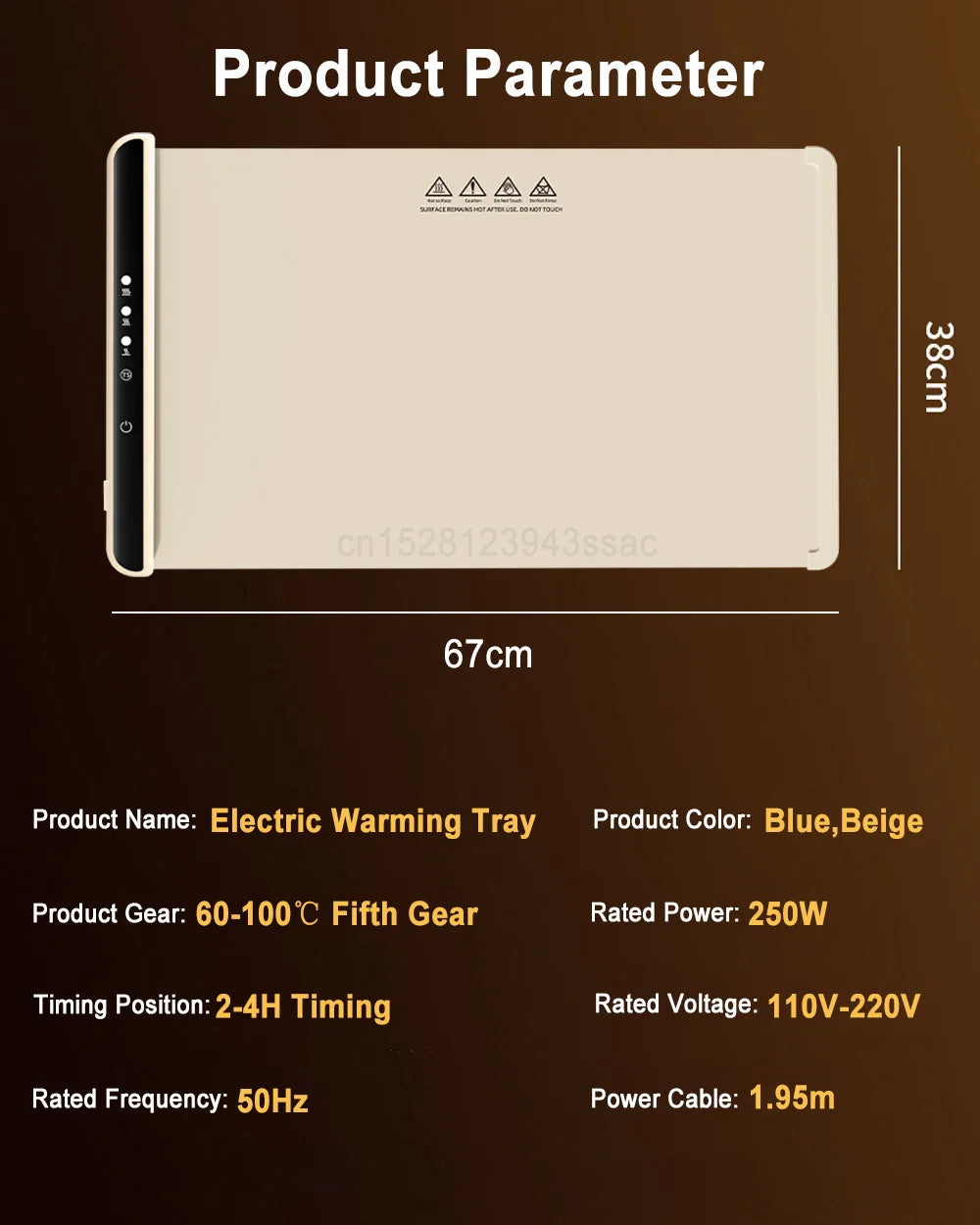 Electric warming tray food
