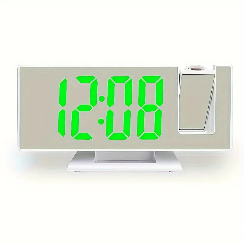 Large-screen mirror alarm clock with time projector