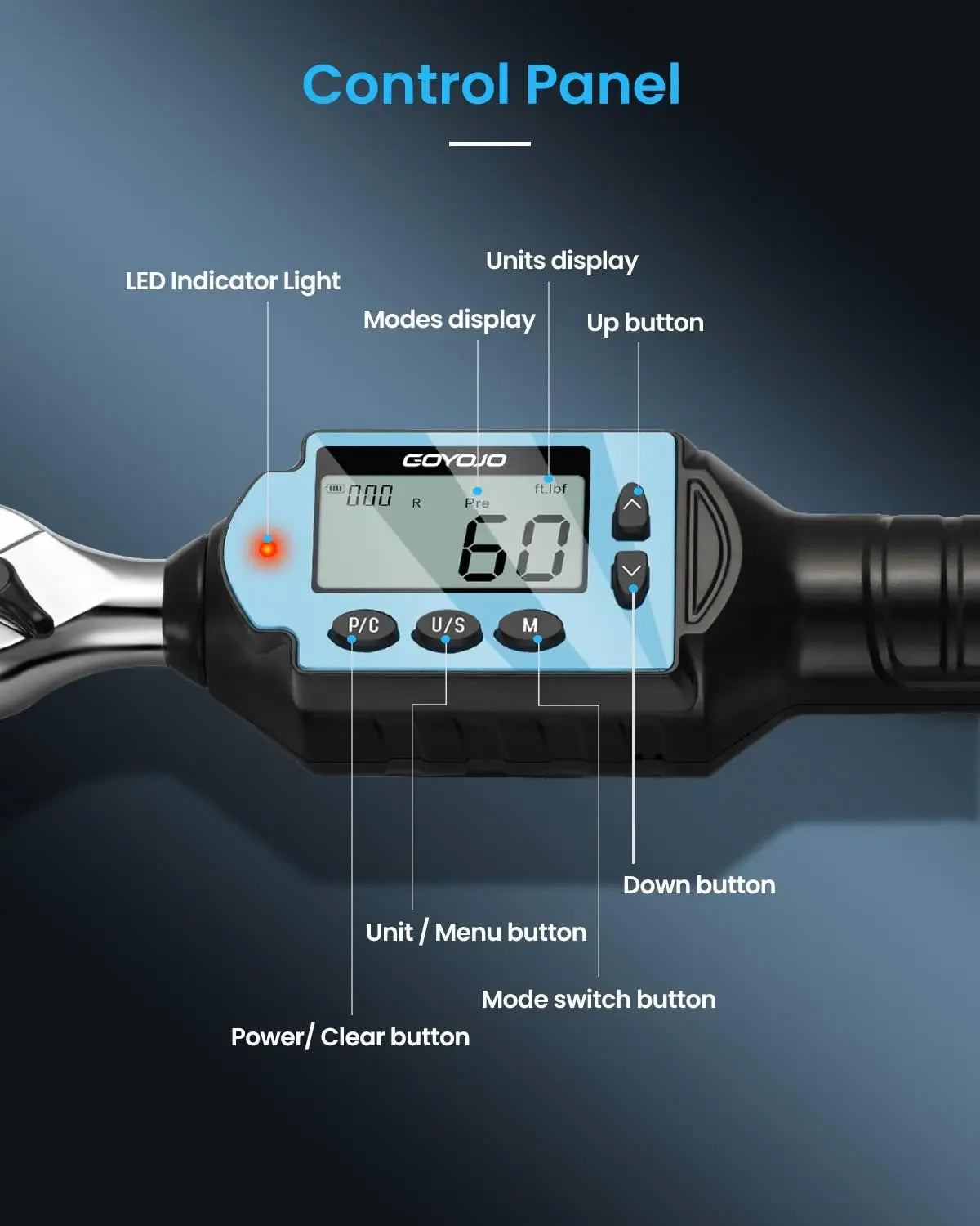 Digital Preset Torque Wrench 1/2" 3/8" 1/4"