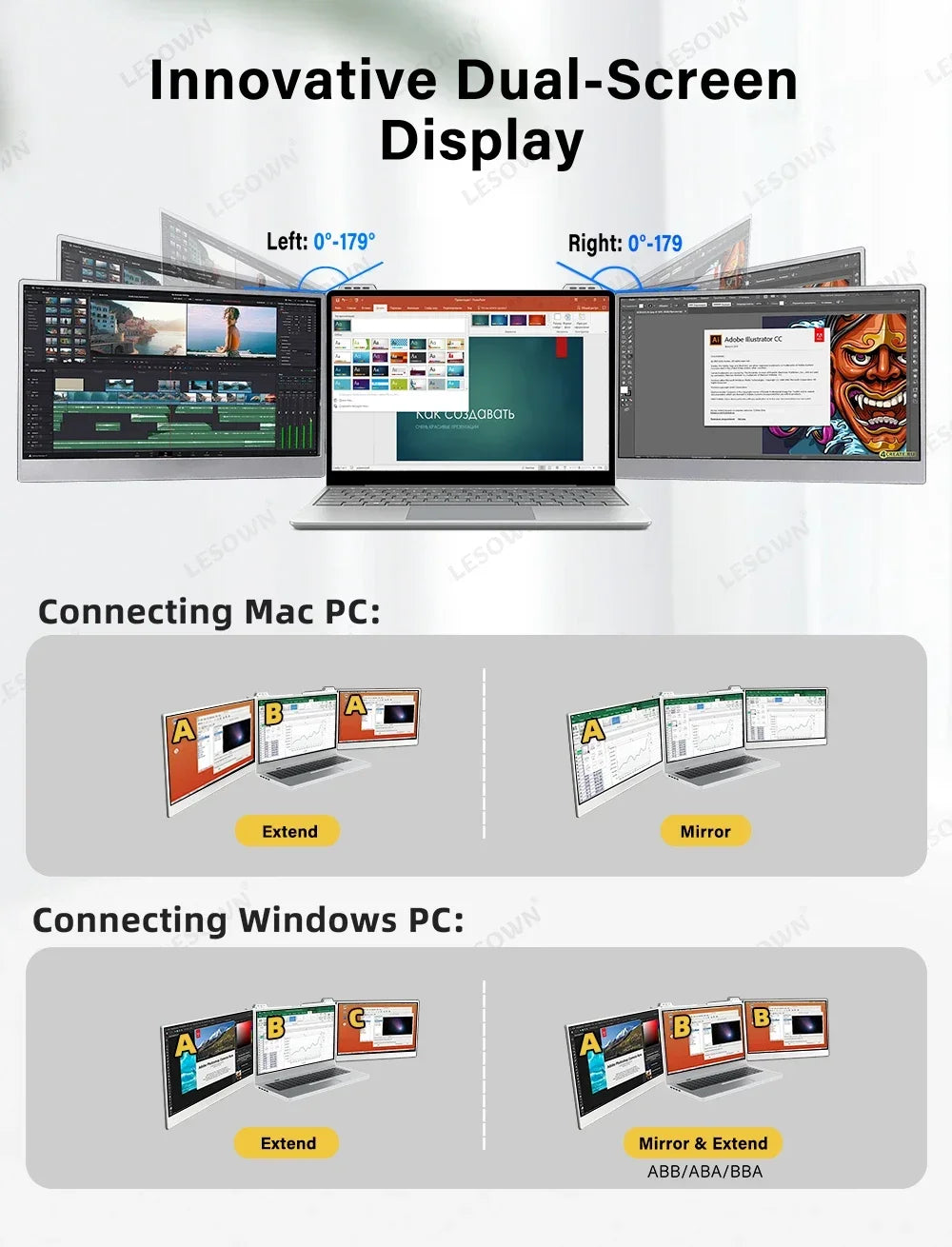 Double screen display extender