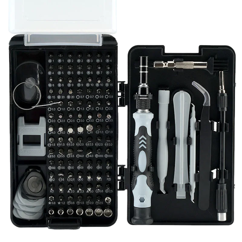 Professionals 116-in-1 precision screwdriver set is a powerful and versatile tool for repairing phones, PCs, watches, and glasses.