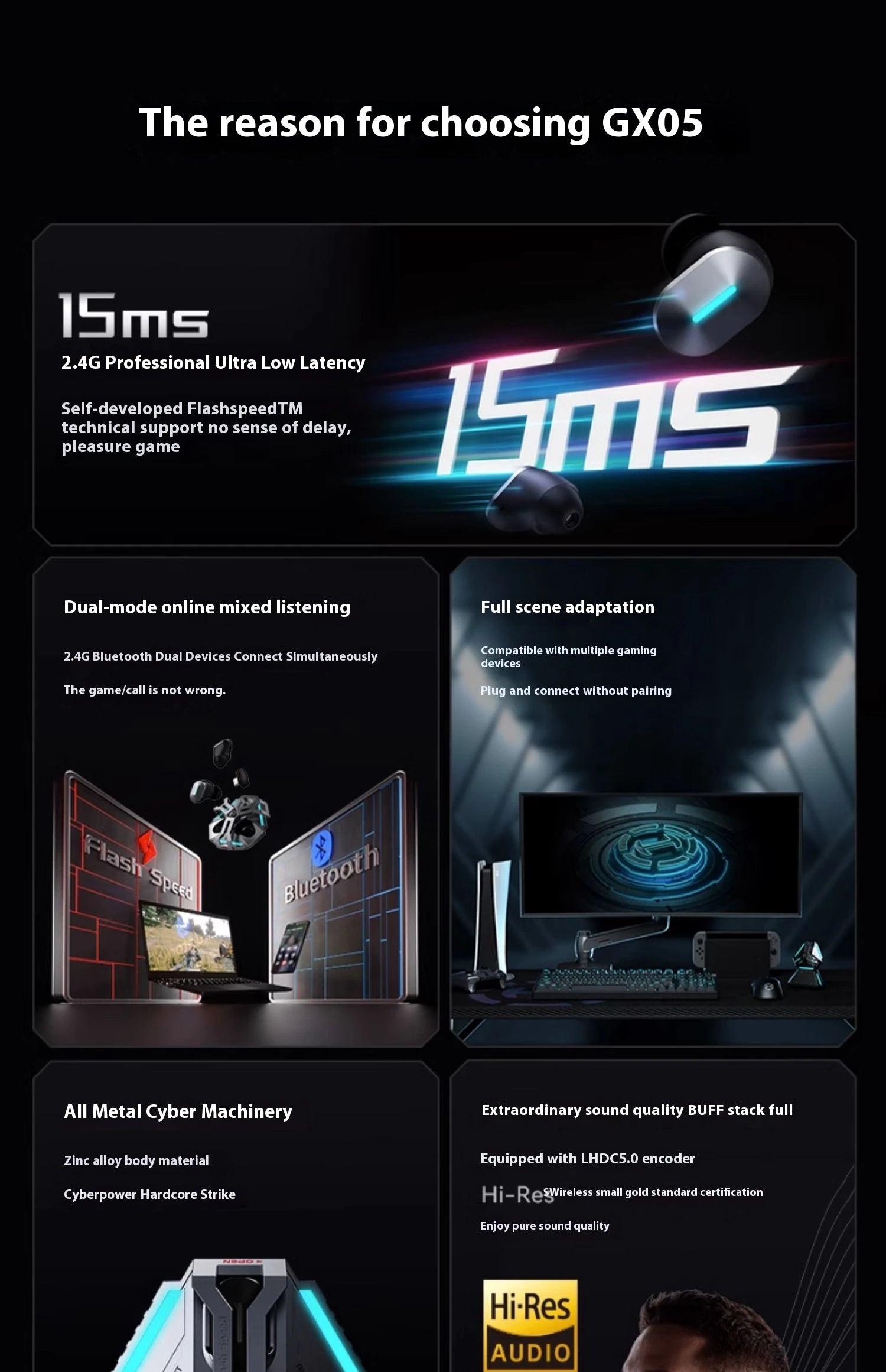 Esports earphones 2.4G