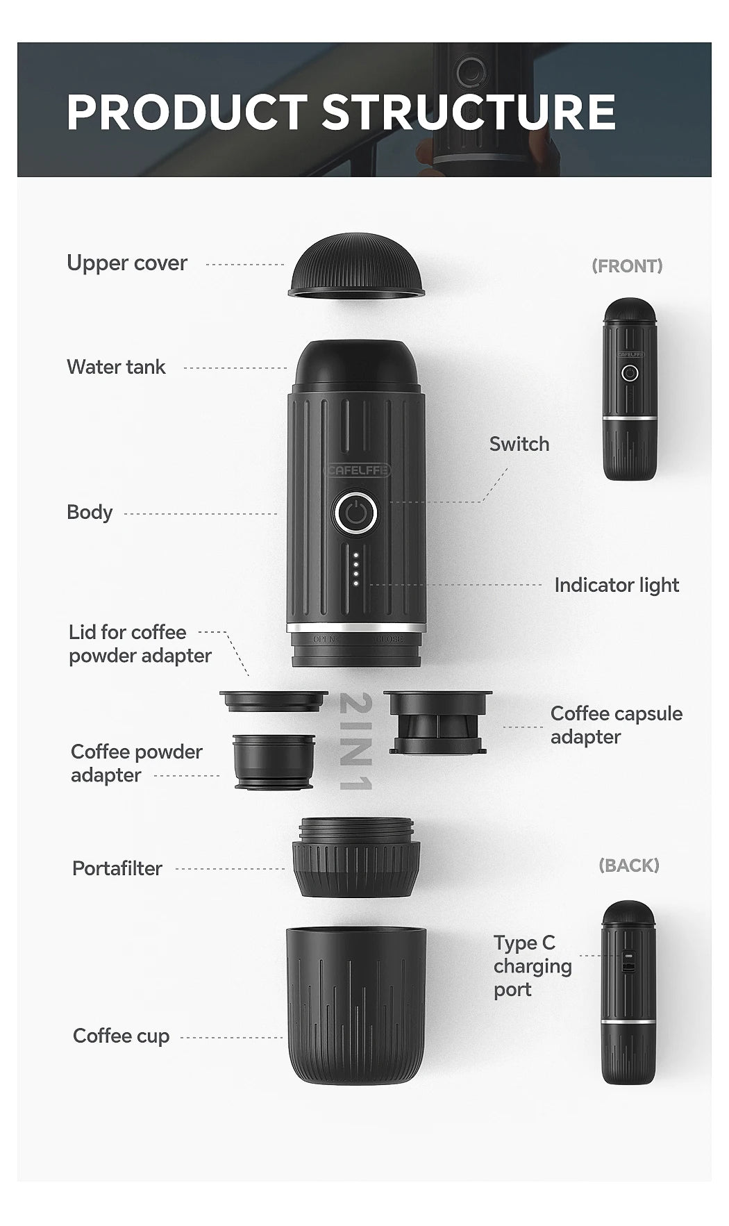 Portable espresso maker
