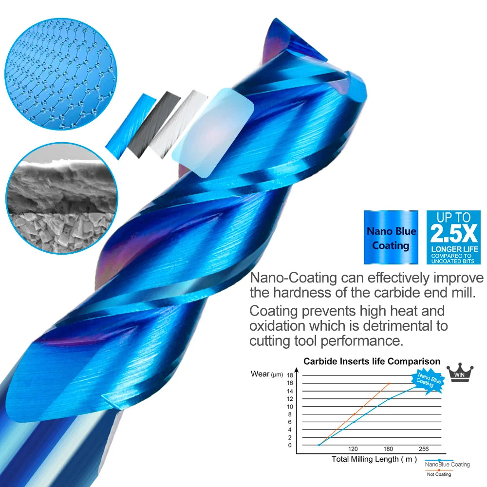 Aluminum,copper,iron,titanium ,wood milling /cutter bit for cnc machine from 1 up to 12 mm