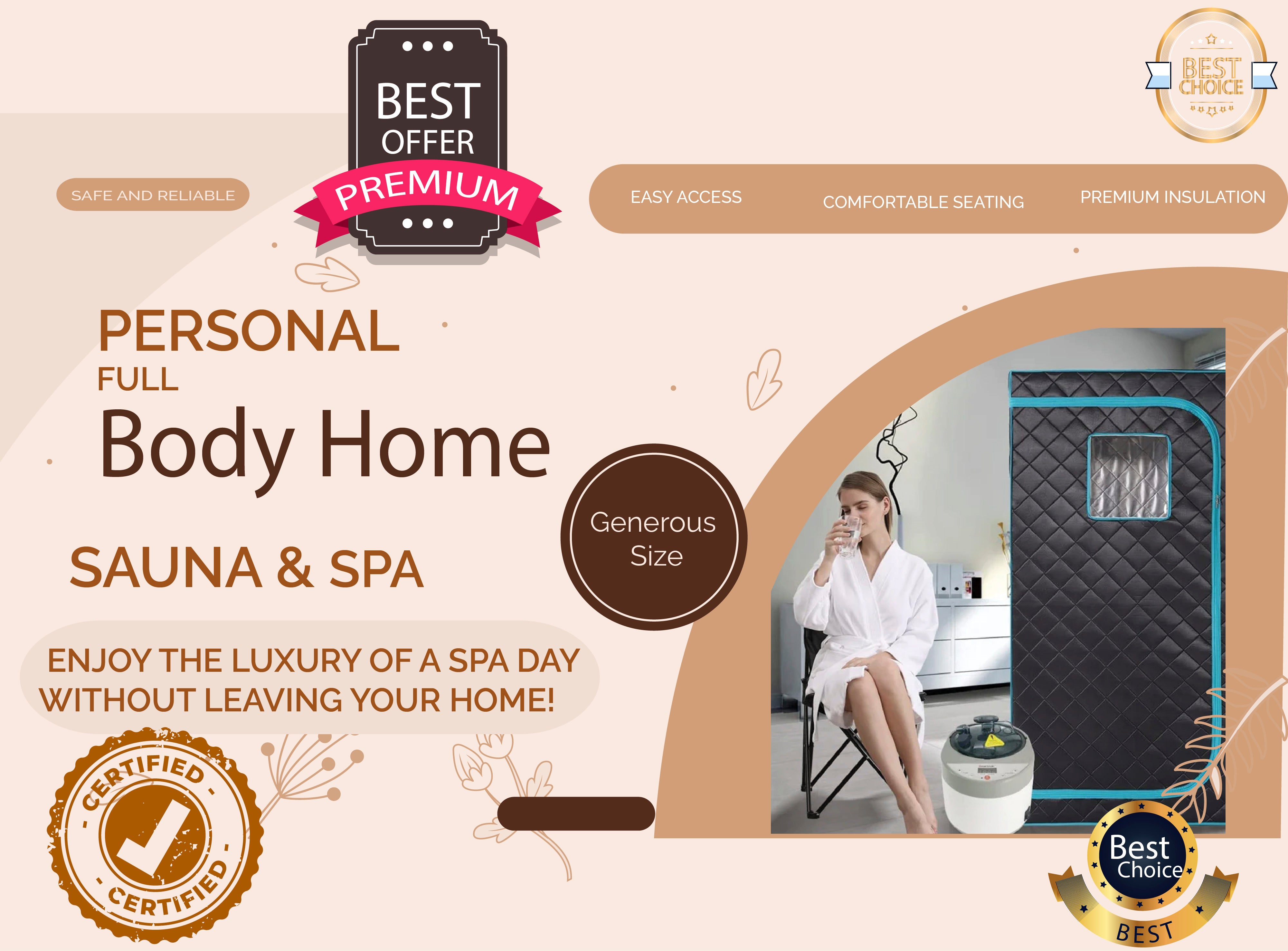 SteamSoothe Deluxe: Personal Full Body Home Sauna Spa