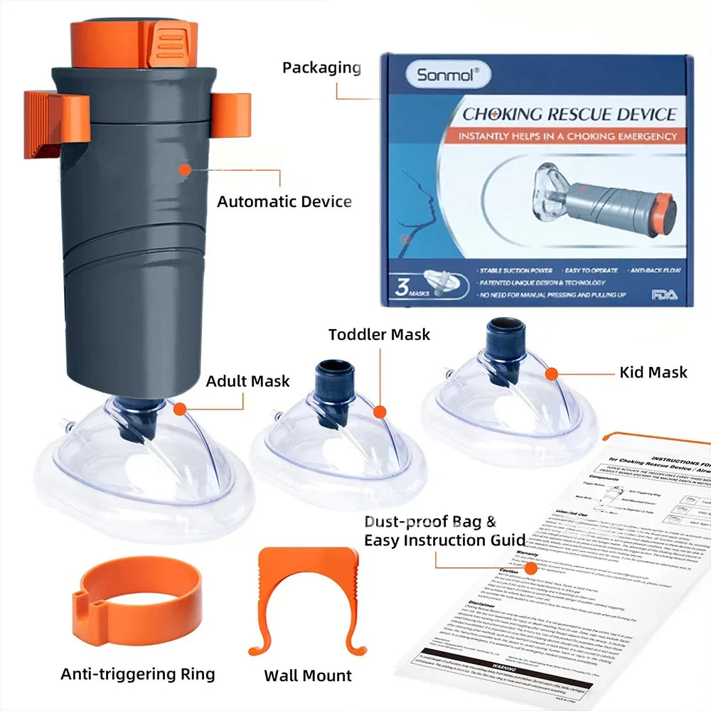 Auto CPR first aid choking device
