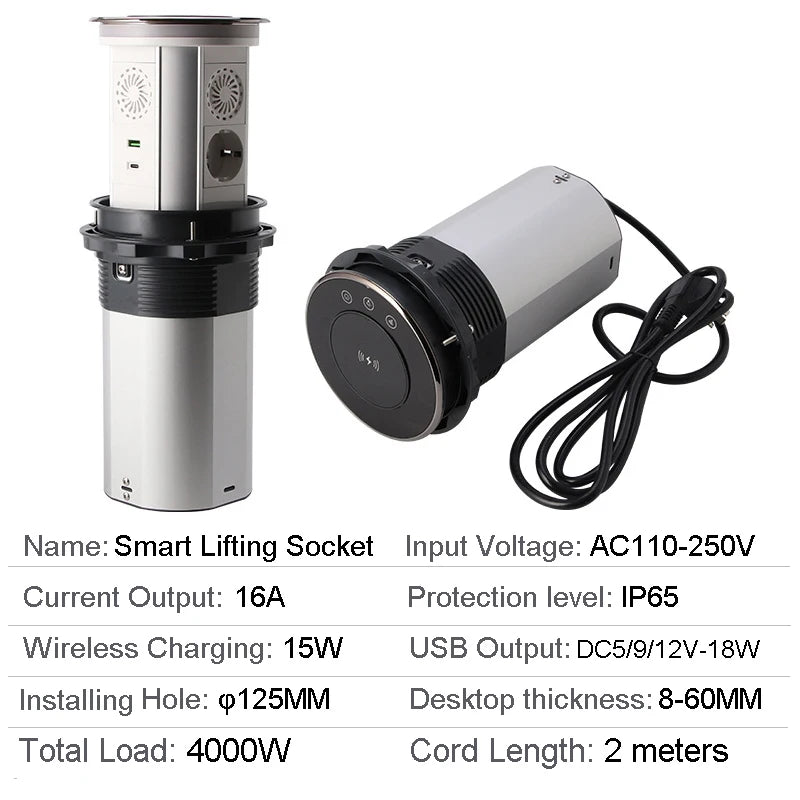 Smart lifting socket