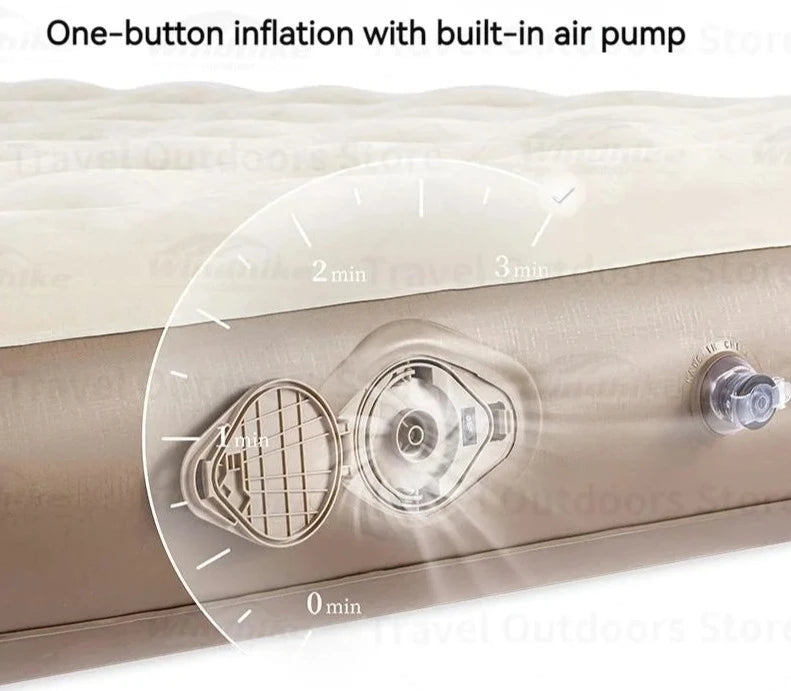 Portable PVC air bed with built-in pump for camping and tourism, 25CM height and self-Inflating