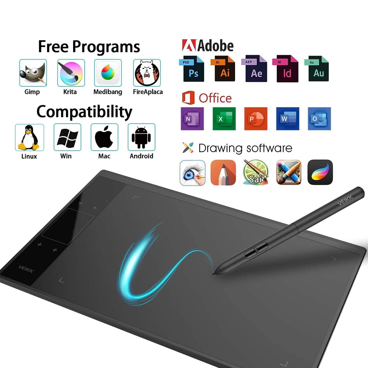 Graphics digital drawing tablet