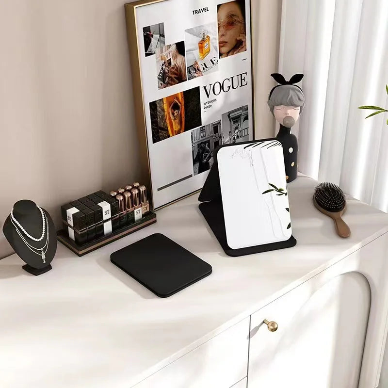 Makeup fold mirror with light