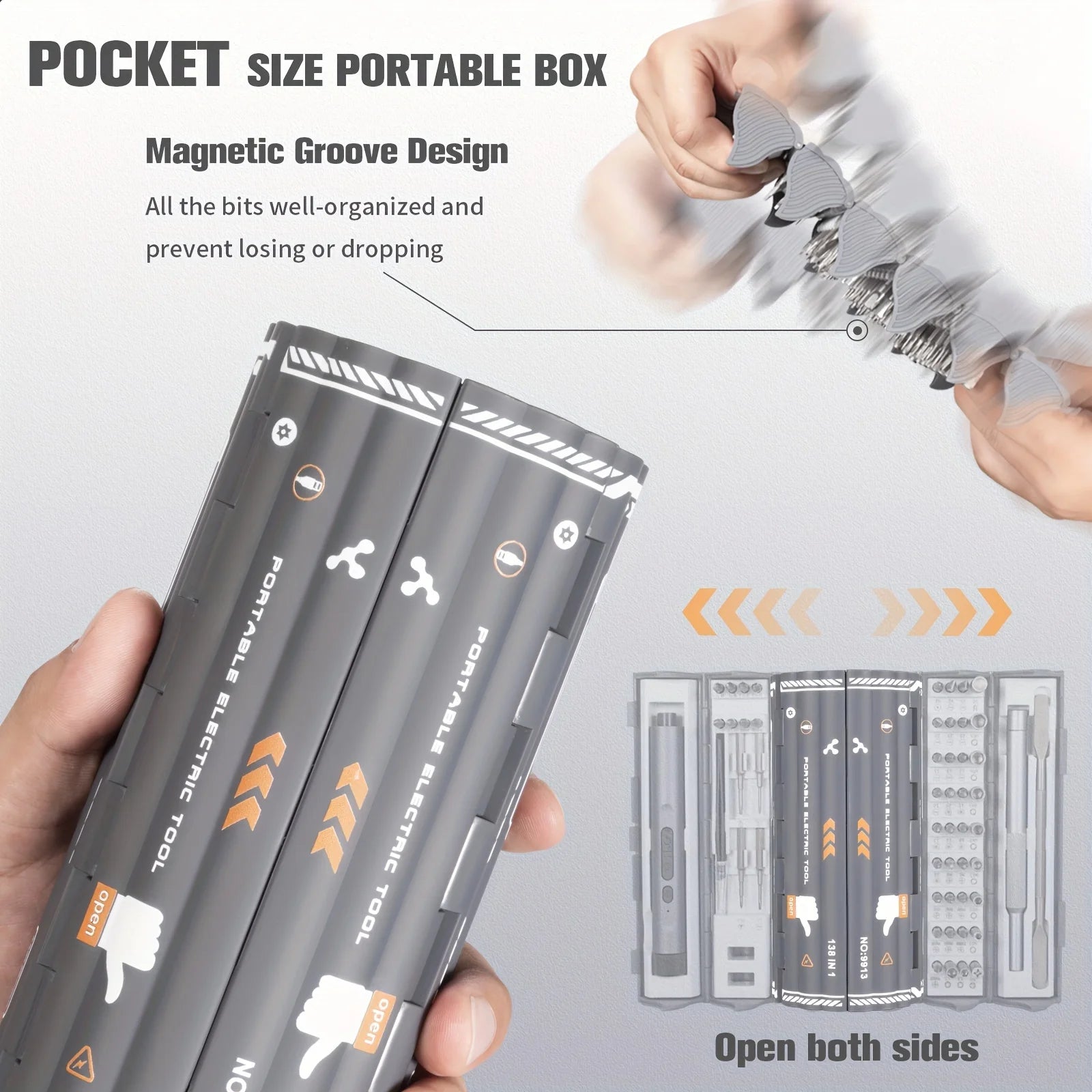 138 in 1 Precision Electric Screwdriver Set High Torque with LED Light Strong Magnetic Phillips Torx Screw Driver Bits for DIY
