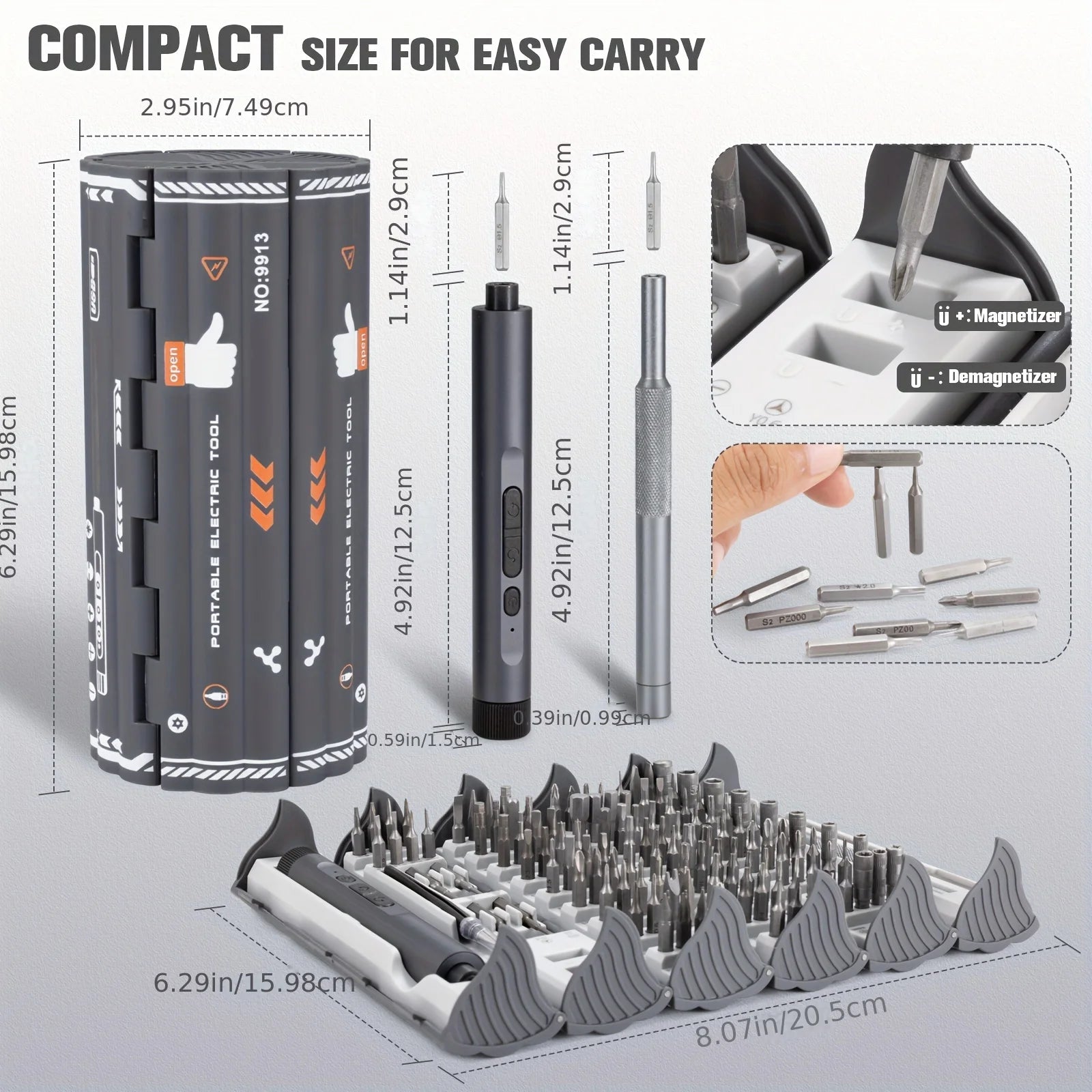 138 in 1 Precision Electric Screwdriver Set High Torque with LED Light Strong Magnetic Phillips Torx Screw Driver Bits for DIY