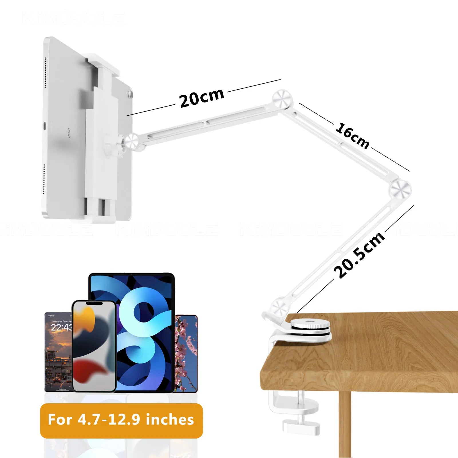 Tablet Holder Support for Pad Portable Monitor Holder Phone Stand Laptop Adjustable Rotating Tablet Clip Holder Mount