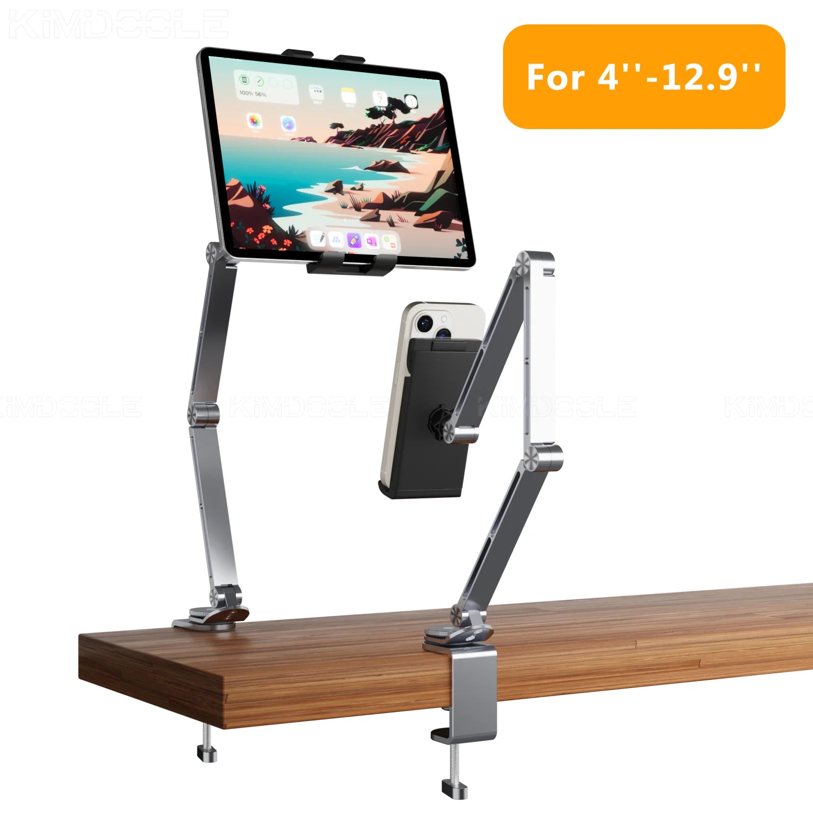 Tablet Holder Support for Pad Portable Monitor Holder Phone Stand Laptop Adjustable Rotating Tablet Clip Holder Mount