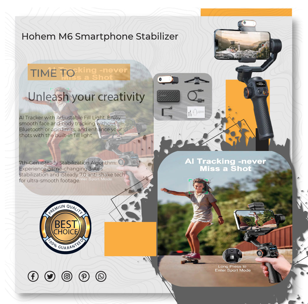 Load video: Hohem iSteady M6 Kit gimbal stabilizer