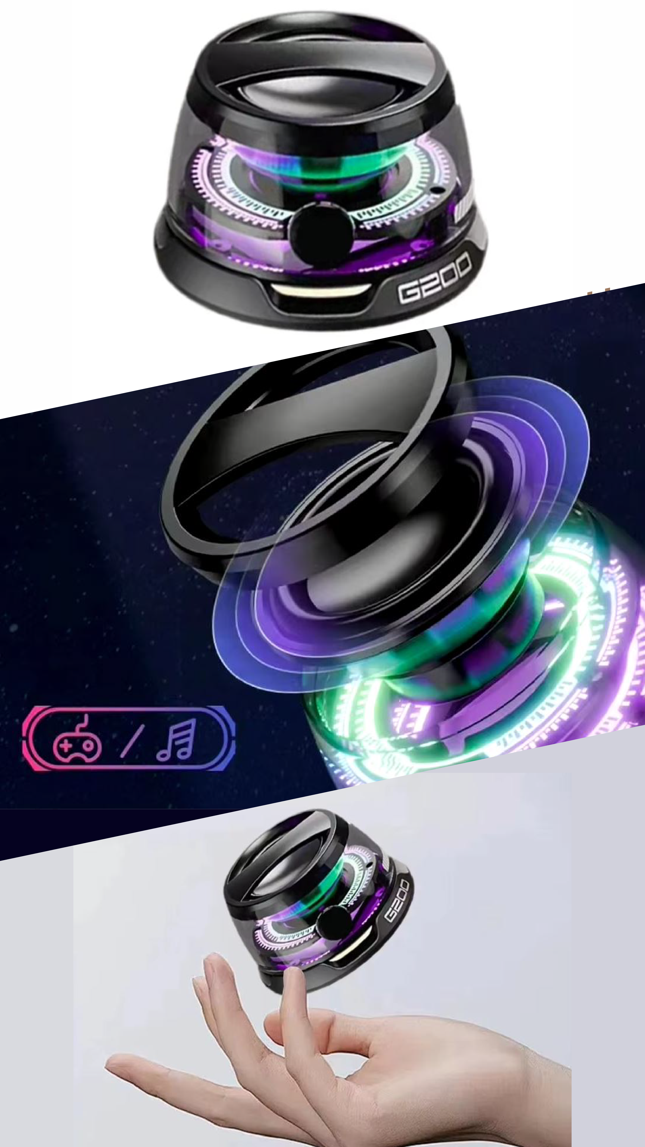 Load video: G200 magnetic bluetooth speaker