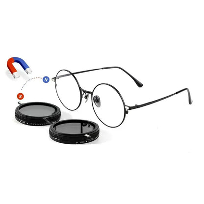 Hand Made ND9 Retro Punk Polarized Men round Adjustable Sunglasses Women UV anti UV Fishing Sunglasses ND Filter
