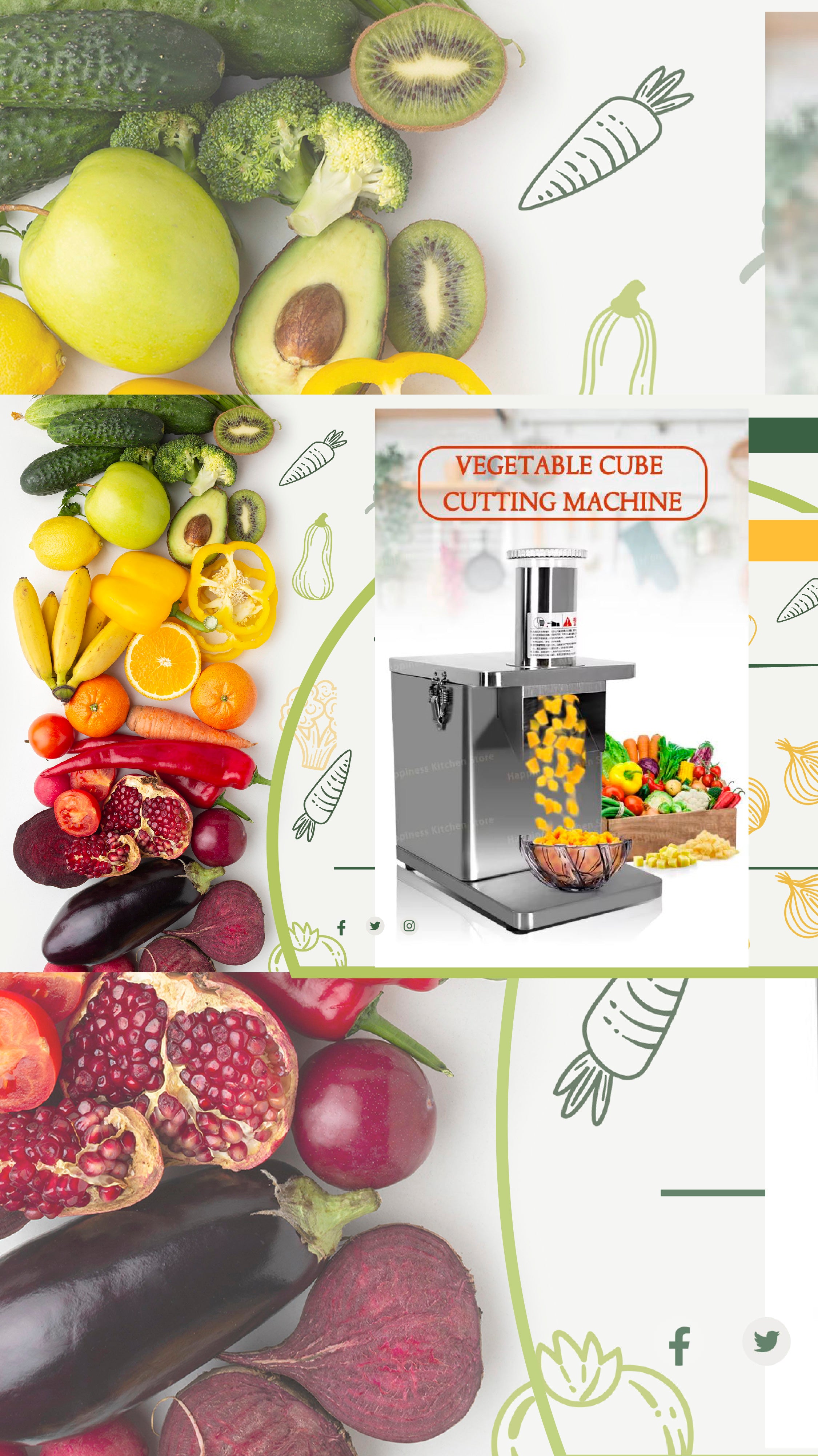 Electric vegetable cutter fruit slicer tomato pieces or cube !