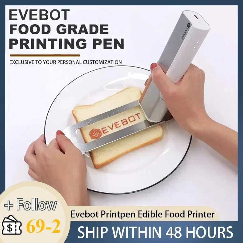 Evebot Printpen Handheld Portable Mini Coffee Printpen Latte Art Macaron Cookie DIY Design Printer Bluetooth 4.2