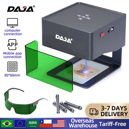 DJ6 Laser Engraver Mini Portable Bluetooth DIY Cut Engraving Machine Engrave Mark Wood Painted Metal Acrylic Glass Leather