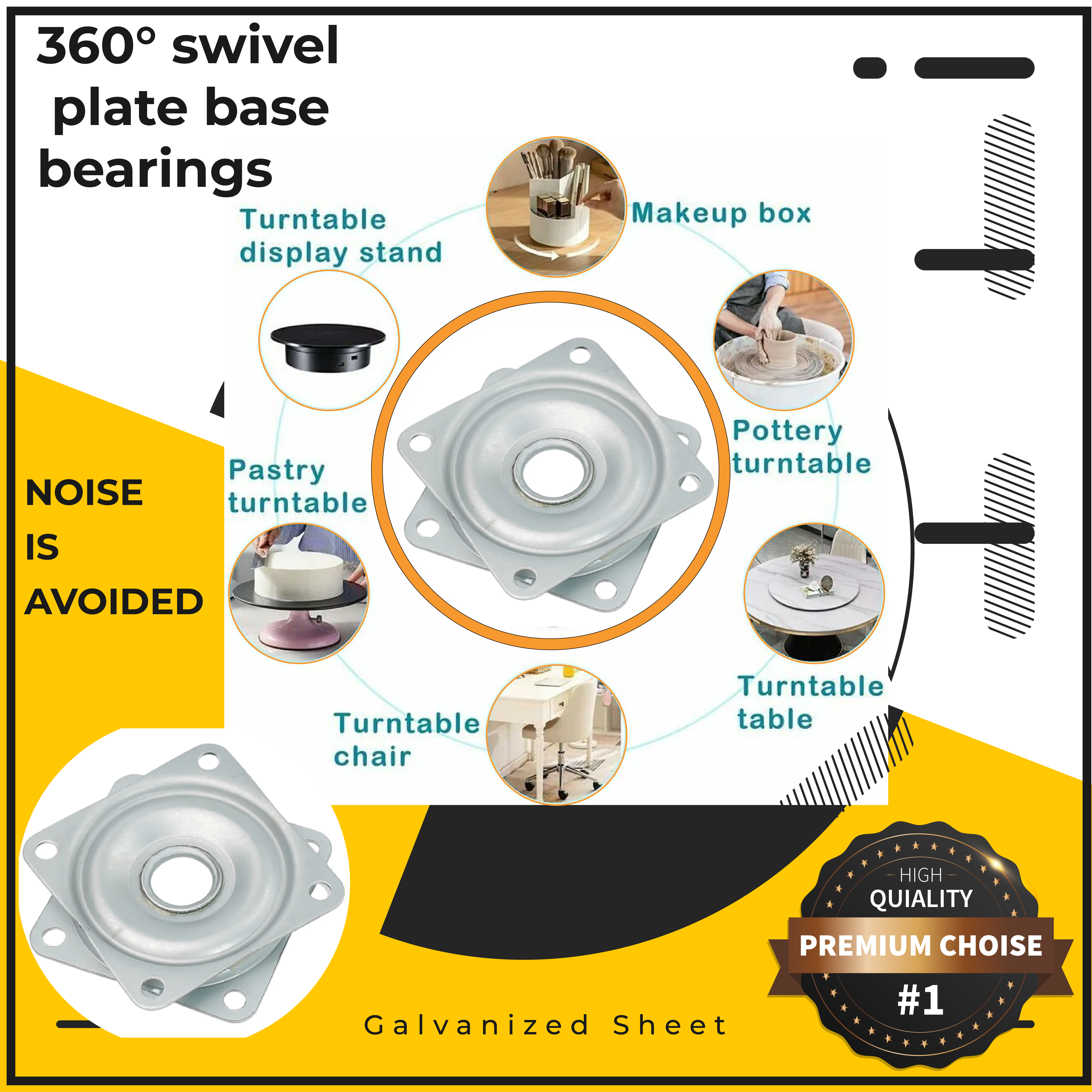 360° swivel plate base bearings