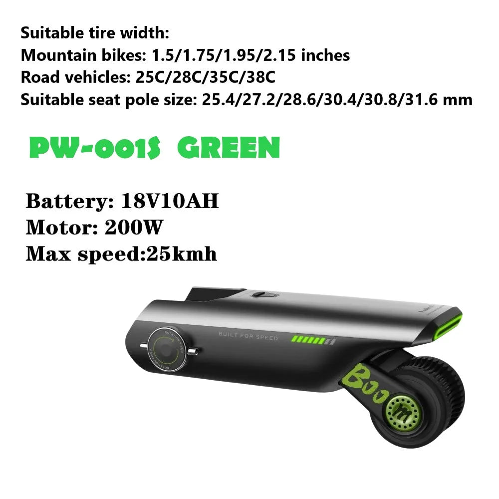 Bicycle Electric Booster 18V 200W Portable Bicycle Booster Durable Accessories for Bicycle Electric Bike Mountain Bike Suite