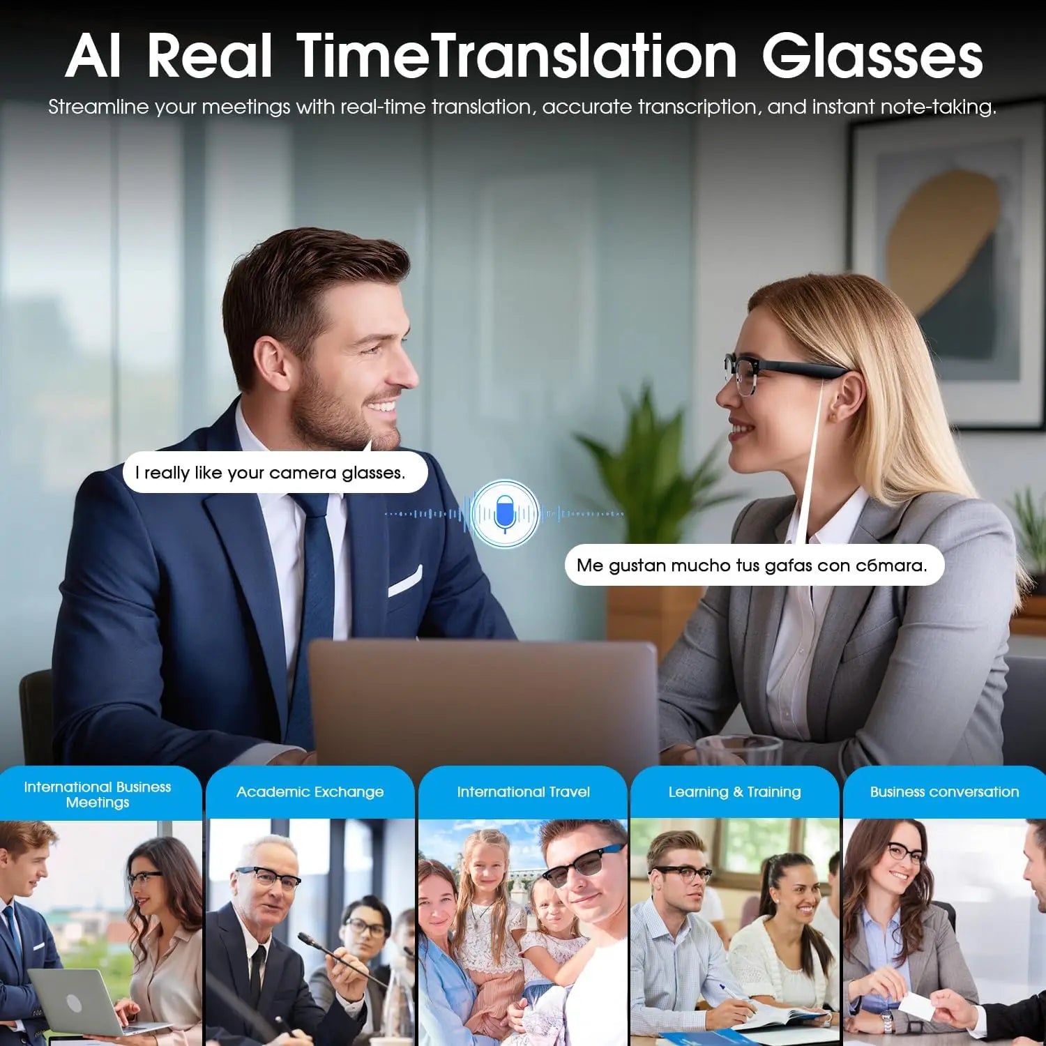 2026New 800W Pixel Camera Smart Glasses Men Video Recording AI Photo Recognition Bluetooth Call Voice Translation Sunglasses Man