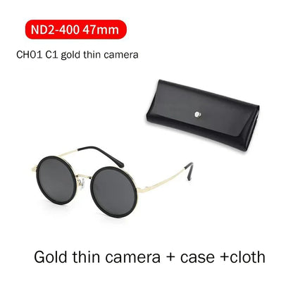 Hand Made ND9 Retro Punk Polarized Men round Adjustable Sunglasses Women UV anti UV Fishing Sunglasses ND Filter