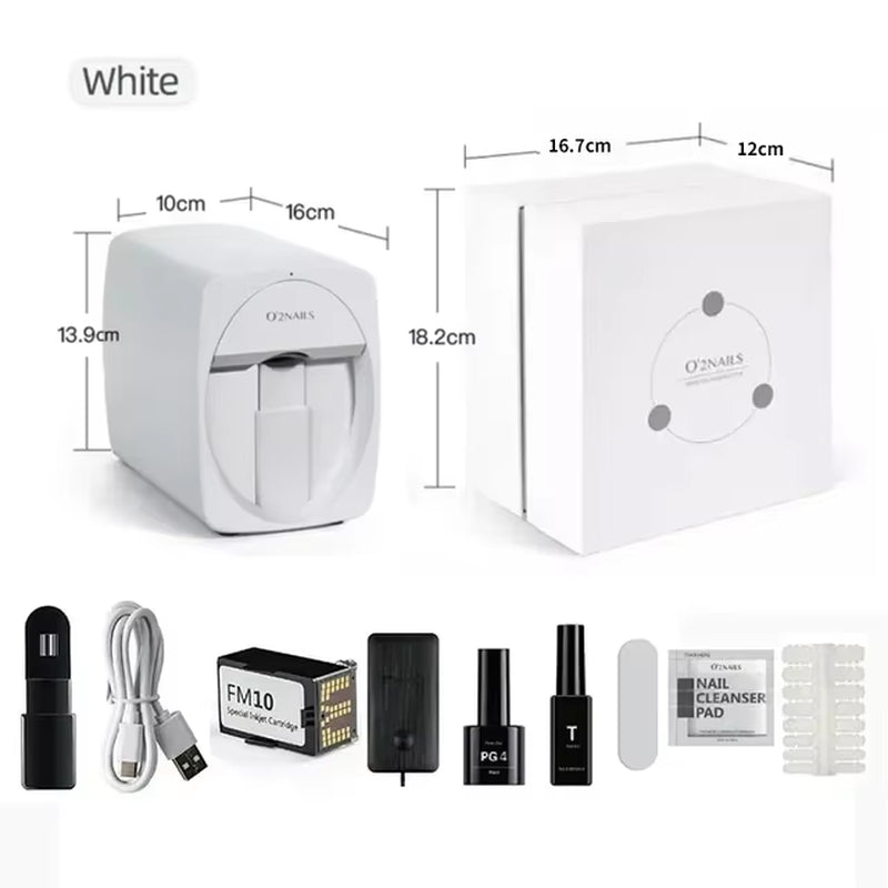 O2Nails All-In-One Smart Nail Printer,Digital 3D Printing with Ink Cartridge,Effortlessly Create Intricate Nail Designs at Home