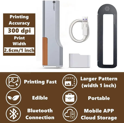 Evebot Printpen Handheld Portable Mini Coffee Printpen Latte Art Macaron Cookie DIY Design Printer Bluetooth 4.2