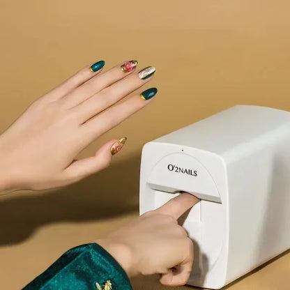 O2Nails All-In-One Smart Nail Printer,Digital 3D Printing with Ink Cartridge,Effortlessly Create Intricate Nail Designs at Home