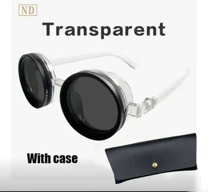Hand Made ND9 Retro Punk Polarized Men round Adjustable Sunglasses Women UV anti UV Fishing Sunglasses ND Filter