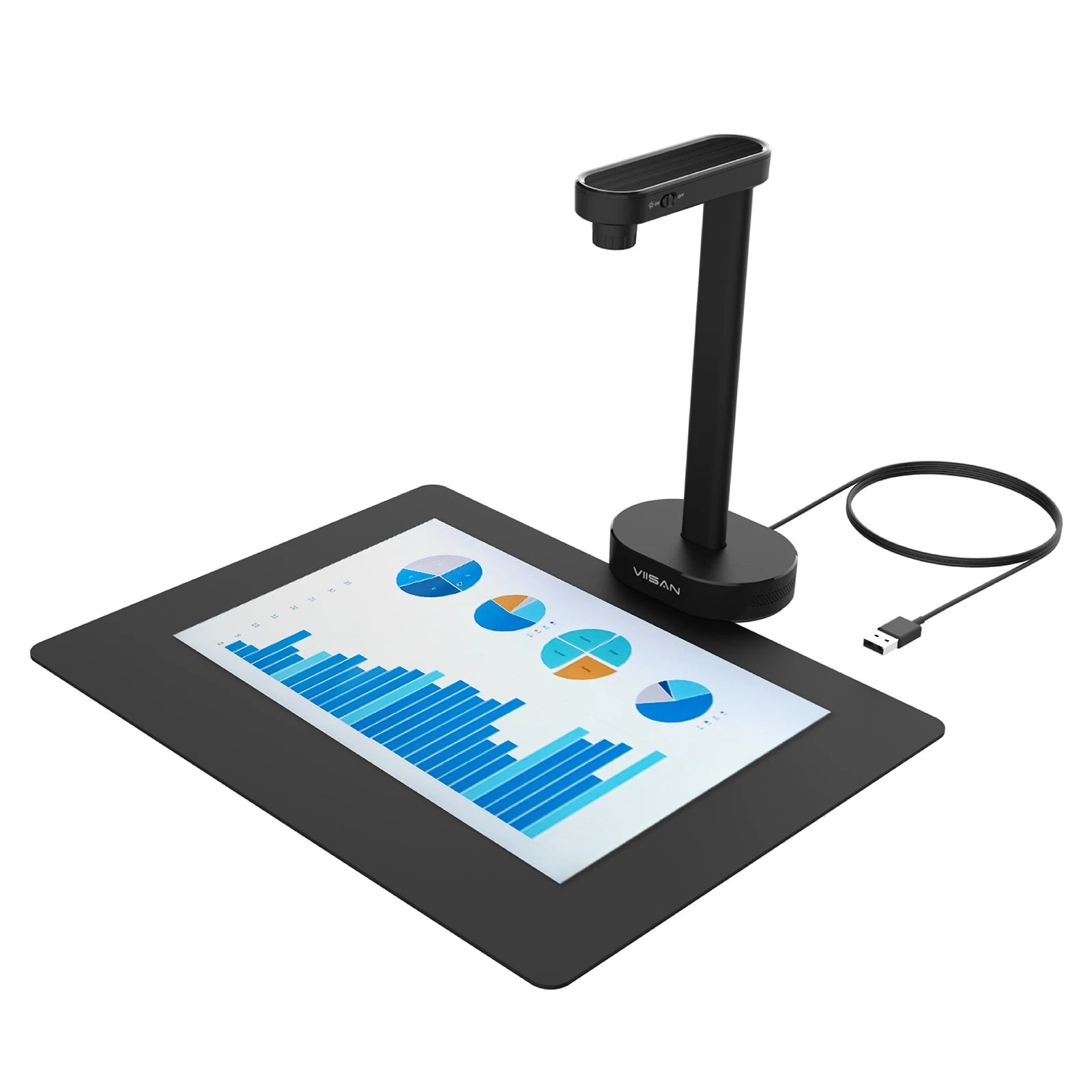 VIISAN A8401-16MP Portable Document Scanner Camera, A4 Capture USB Document Camera with Deskewing Compatible with Windows&Macos