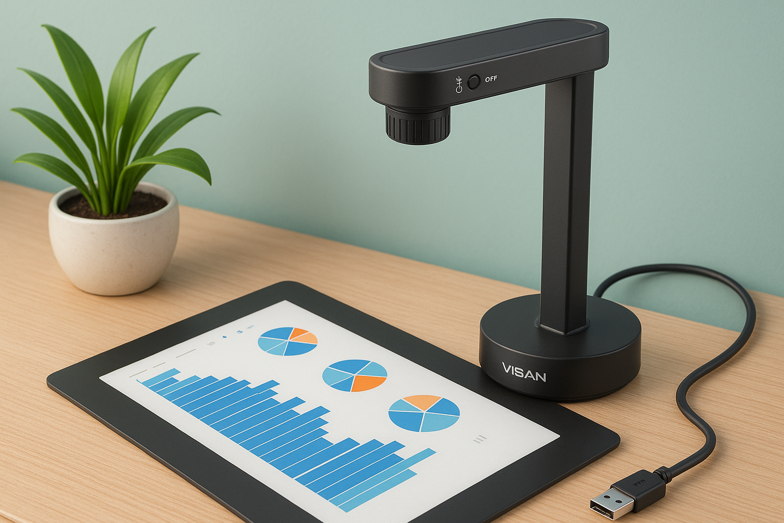 Portable document scanner camera