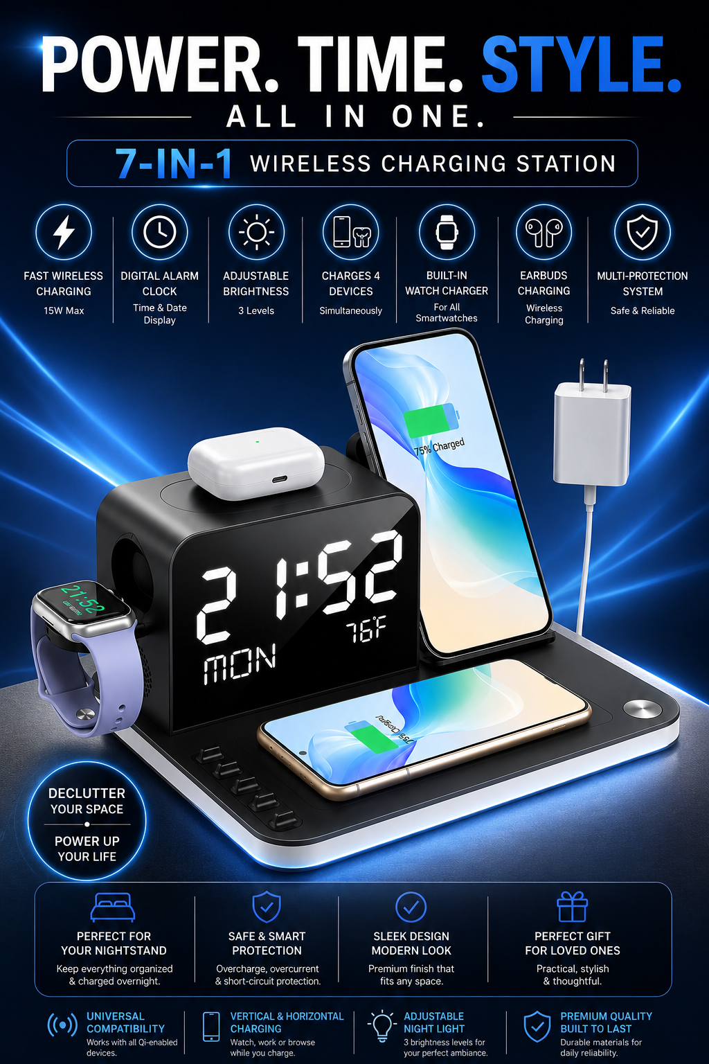 7 in 1 wireless charging station