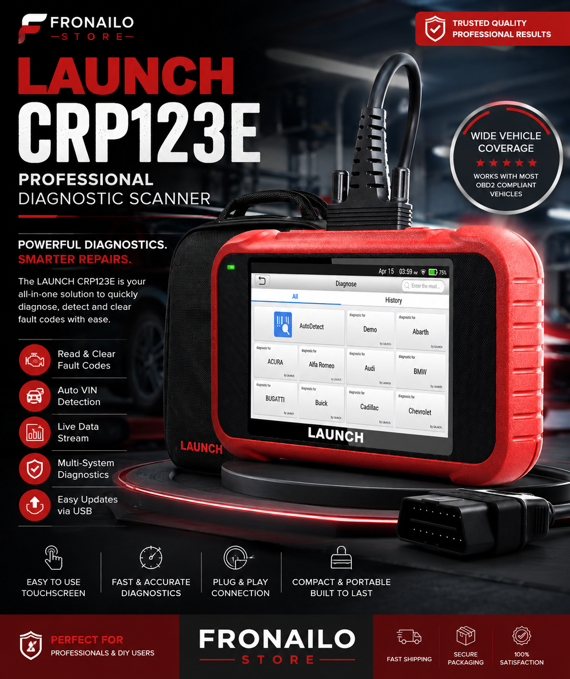 Professional car diagnostic scanner
