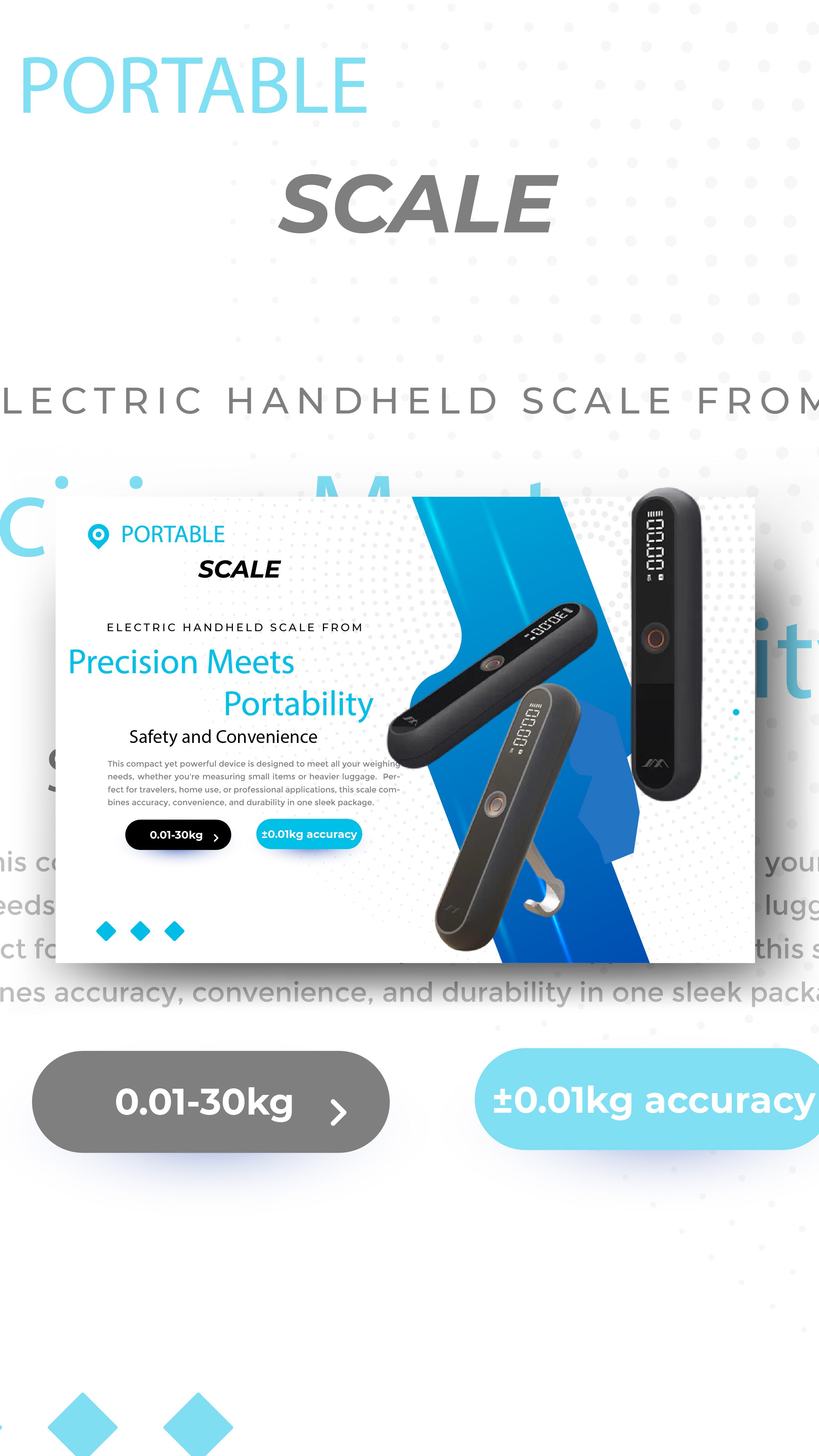 Electric handheld scale from 0.01-30kg