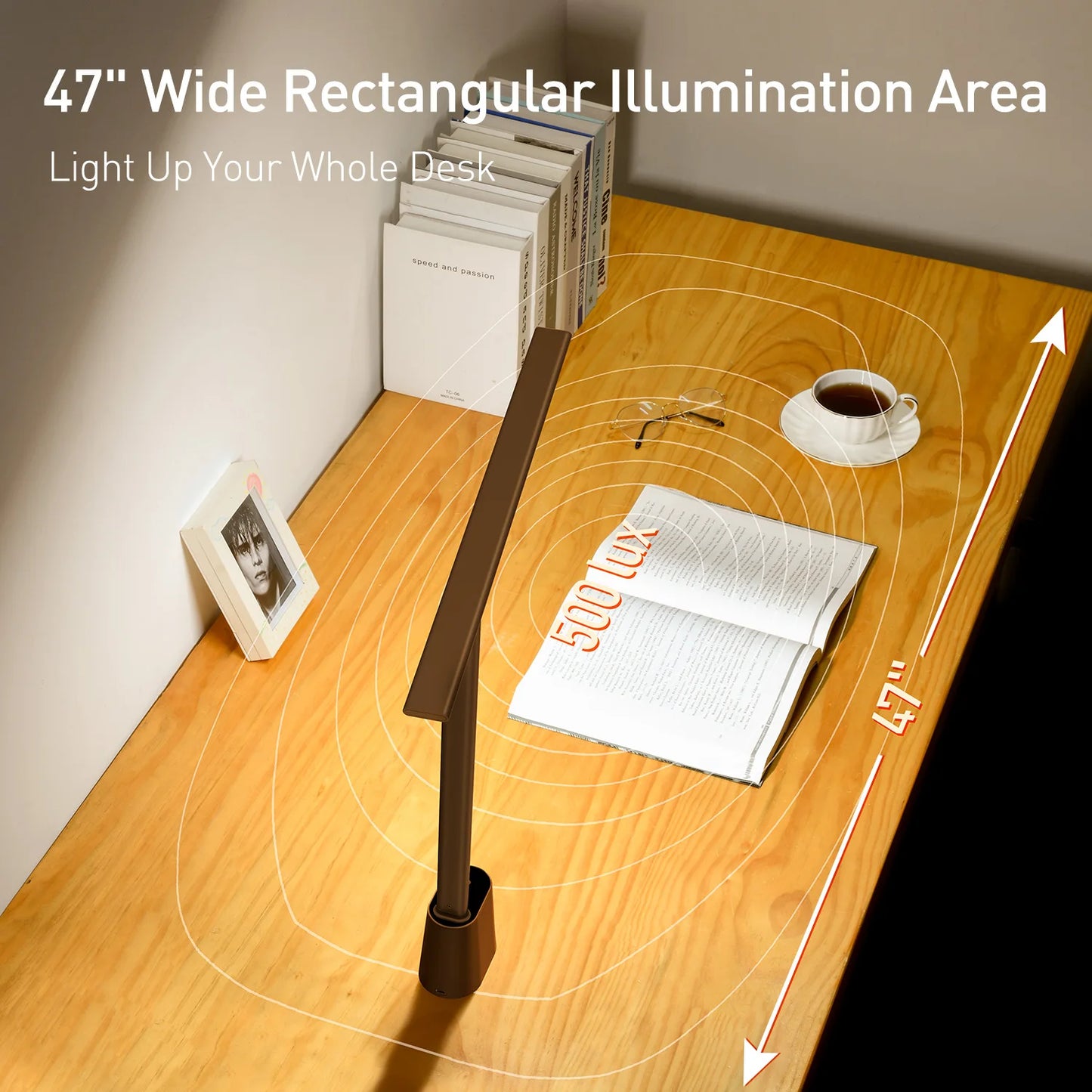 Smart adaptive brightness bedside read lamp
