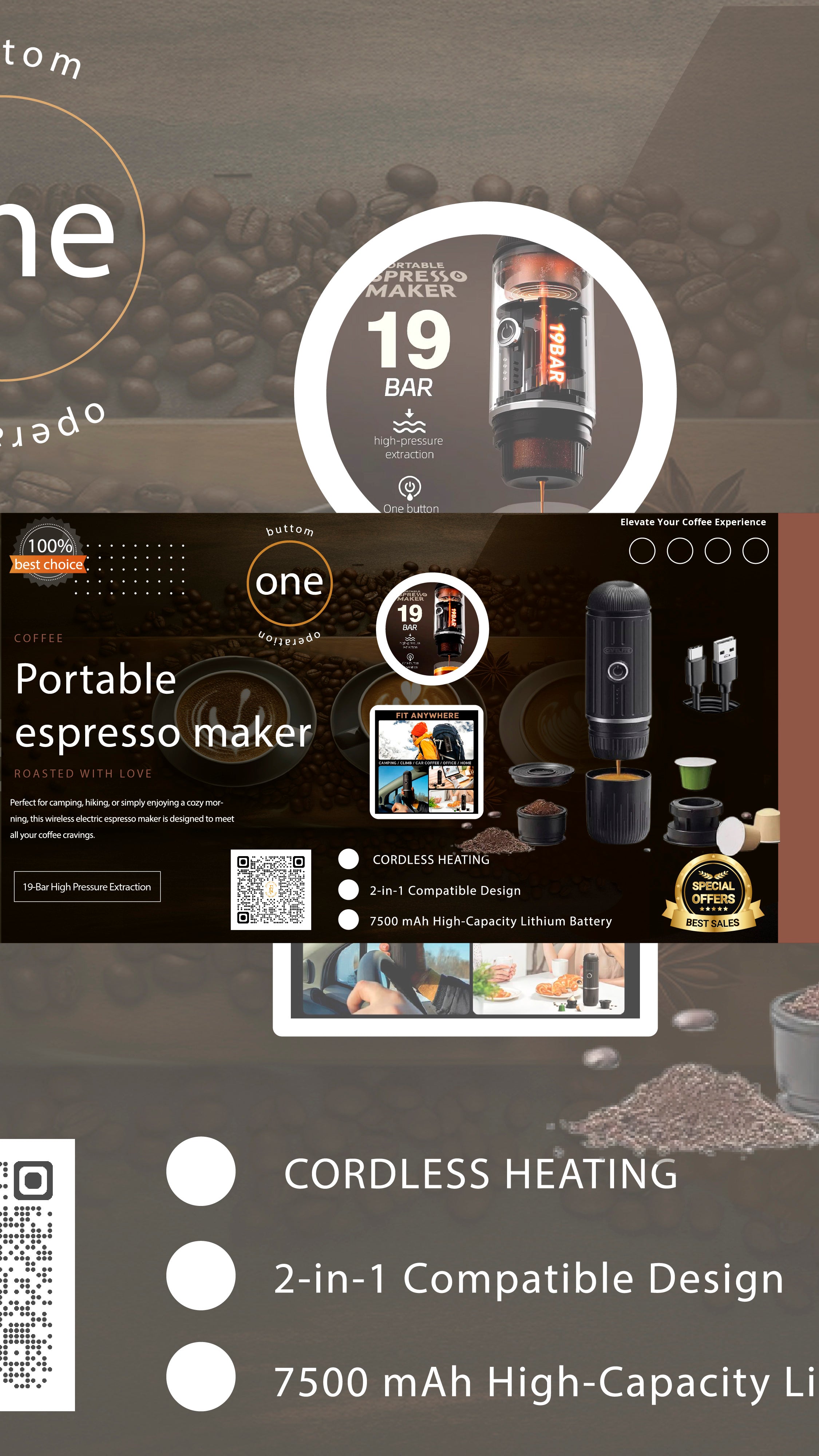 Portable espresso/coffee maker