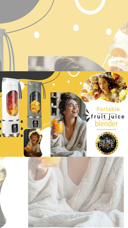 Portable fruit juice blender