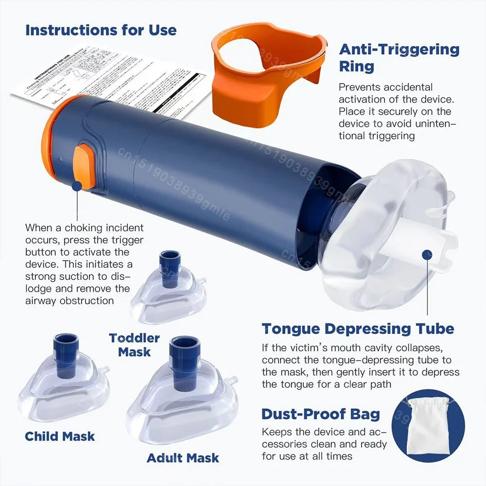 Auto CPR first aid choking device